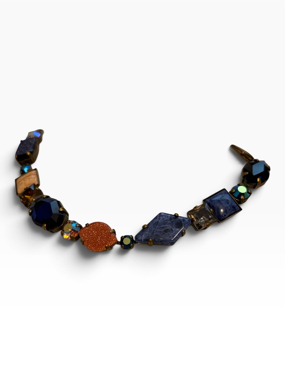 Sorrelli signed multistone mixed crystal statement bracelet